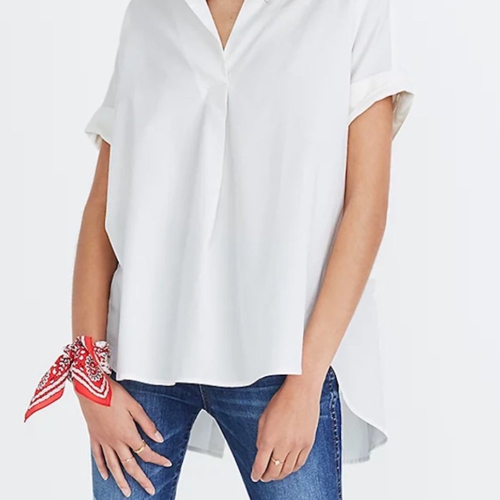 ☀️Madewell Courier Button-Back Shirt in Pure White